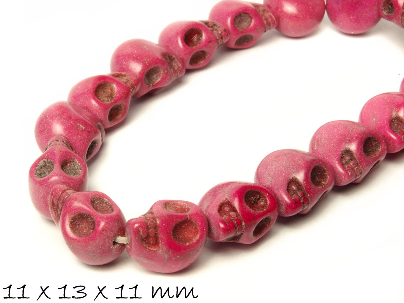 10 Stück synthetischer Türkis, Totenkopf, 11 x 13 x 11 mm, orange,gelb, lila, grün, pink