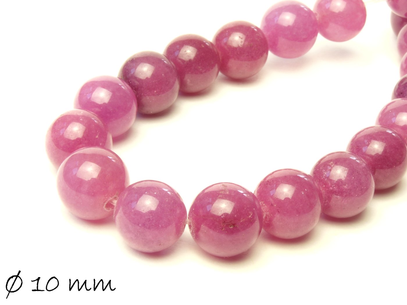 10 Stück Mashan Jade Perlen, verschiedene Farben, Ø 10 mm - 2
