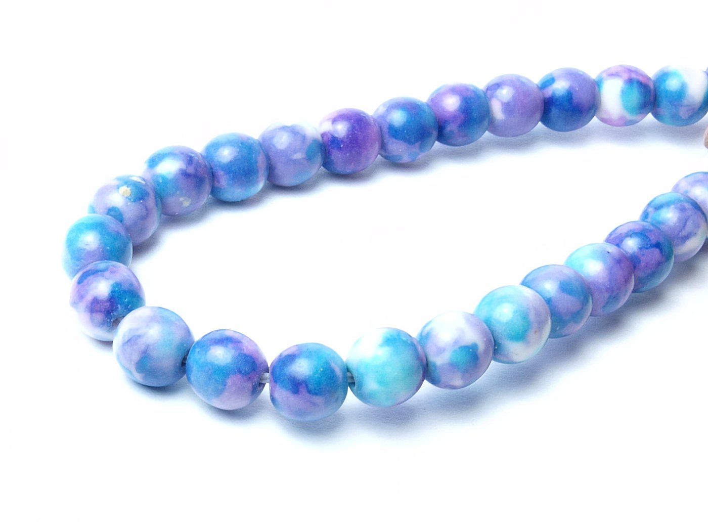 20 Stück Jadeperlen, verschiedene Farben, Ø 6 mm
