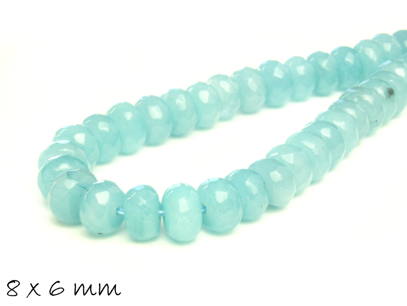 10 Stück Facettierte Jade Perlen oval 8 x 6 mm, Farbwahl