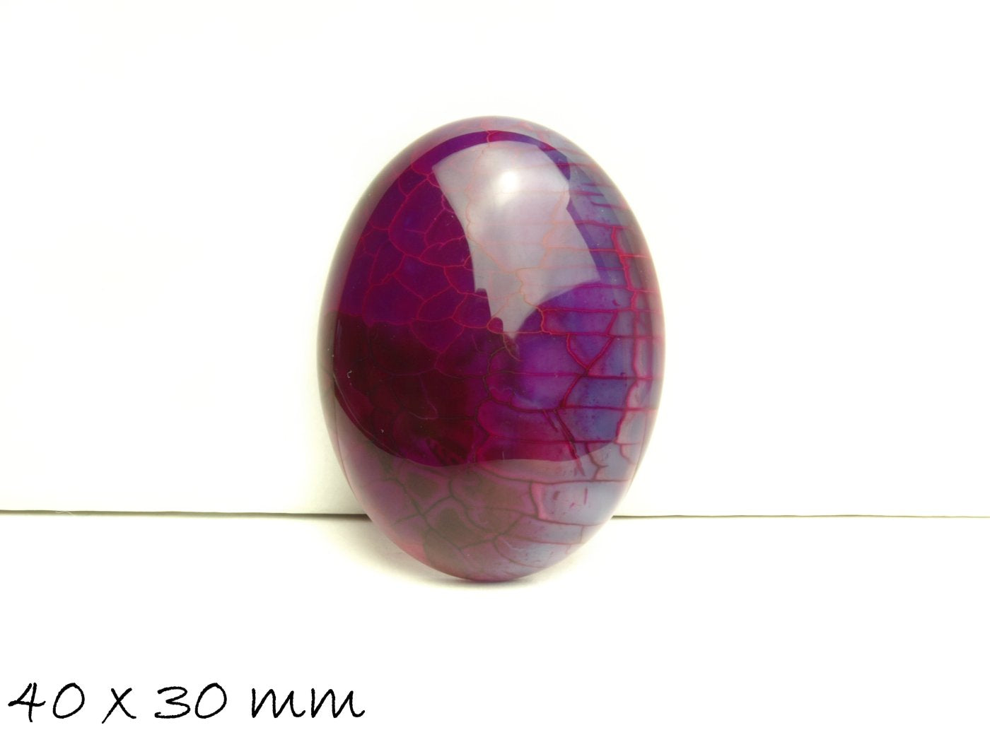 1 Edelstein Cabochon Drachenader Achat 40 x 30 mm pink lila