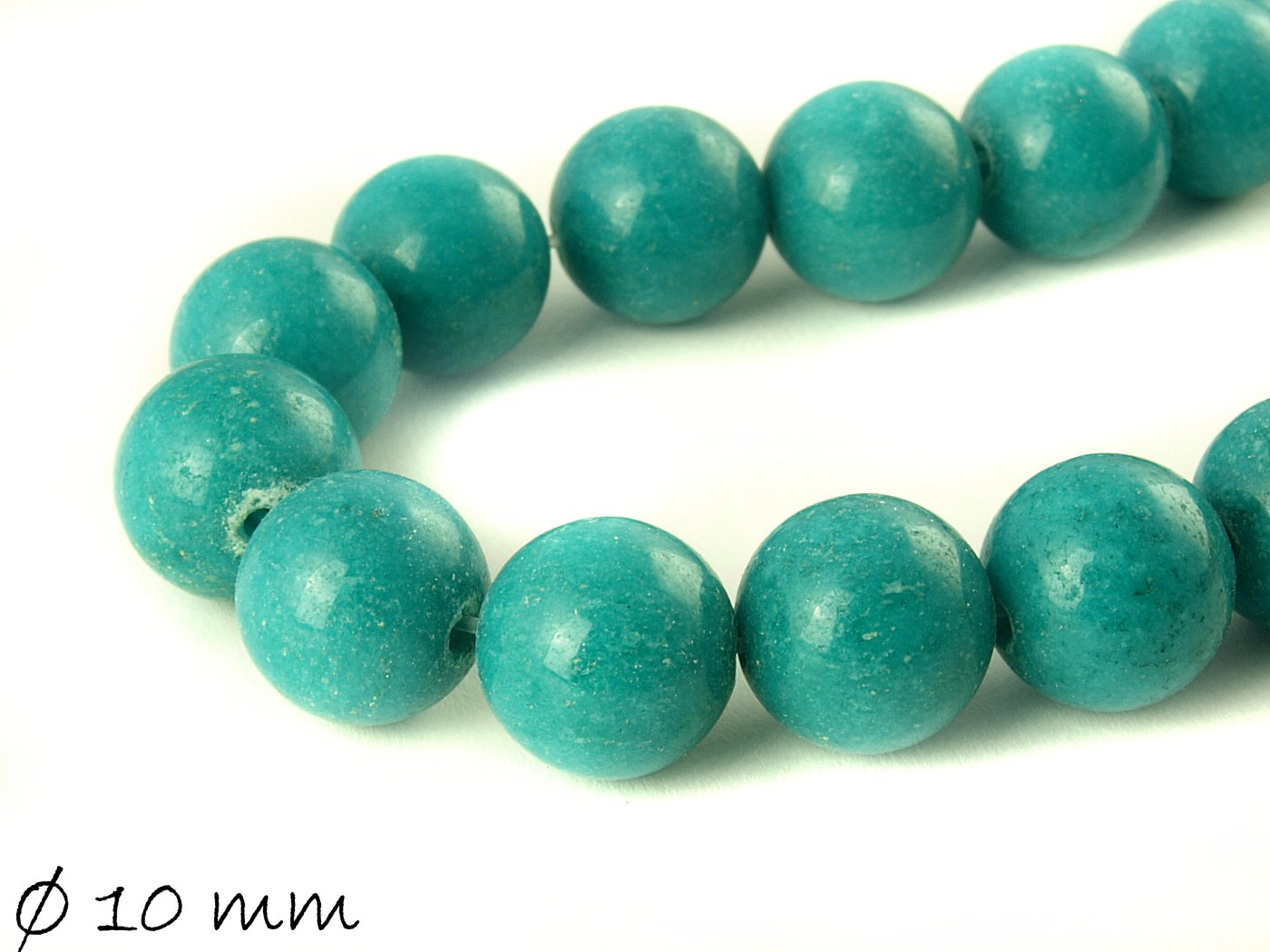 10 Stück Mashan Jade Perlen, verschiedende Farben, Ø 10 mm - 1
