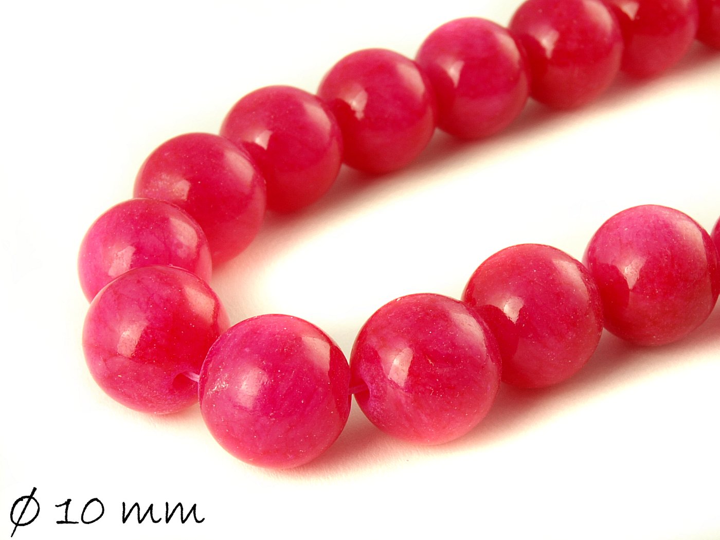10 Stück Mashan Jade Perlen, verschiedende Farben, Ø 10 mm - 1