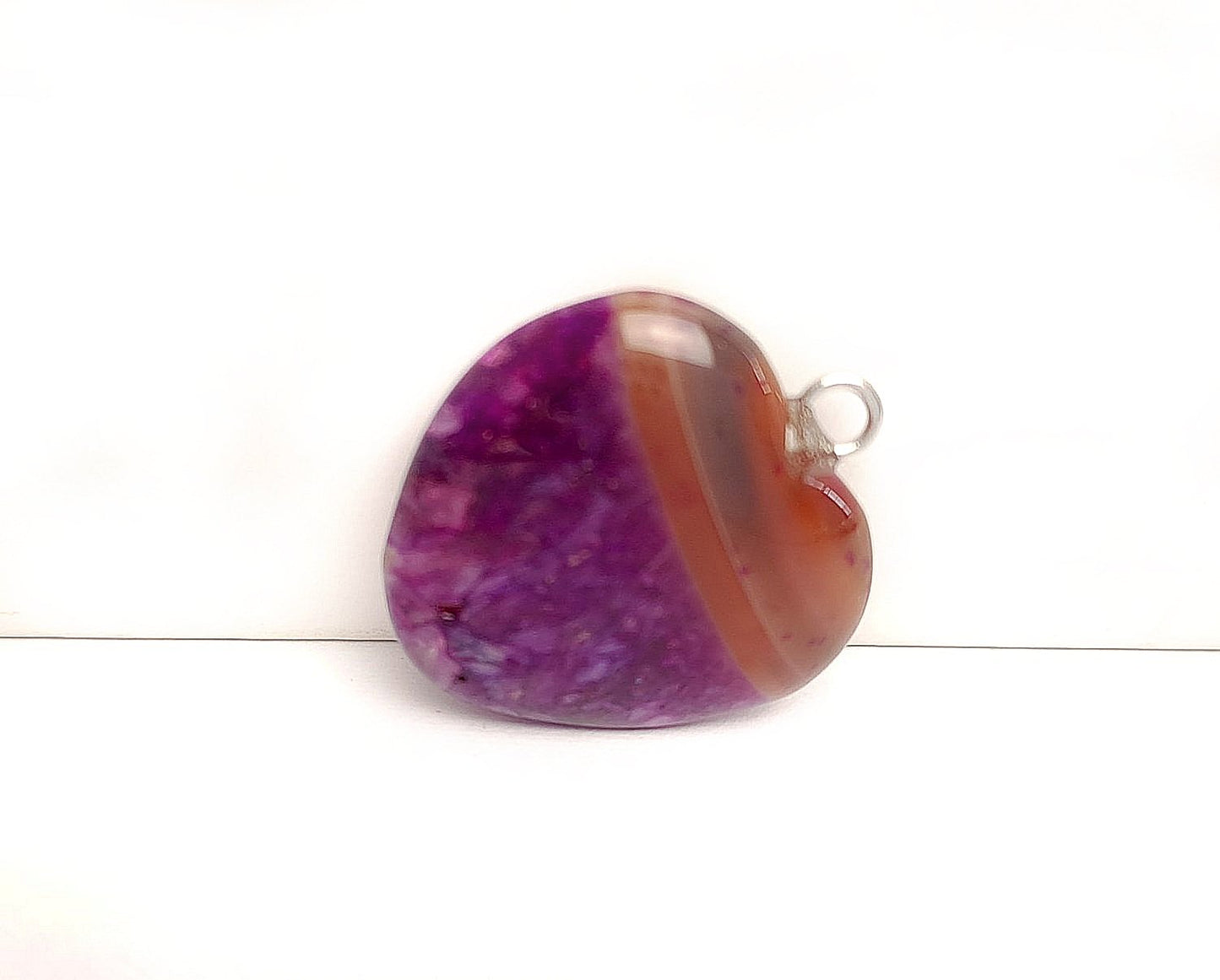 Anhänger Herz Drachanader Achat 23 x 20 x 7 mm, verschiedene Farben