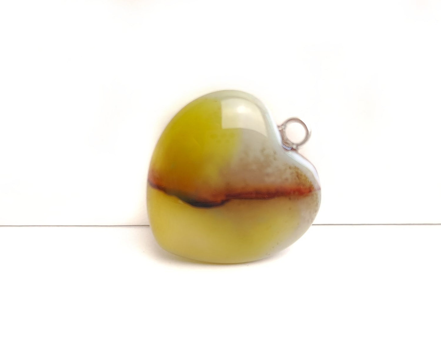 Anhänger Herz Drachanader Achat 23 x 20 x 7 mm, verschiedene Farben