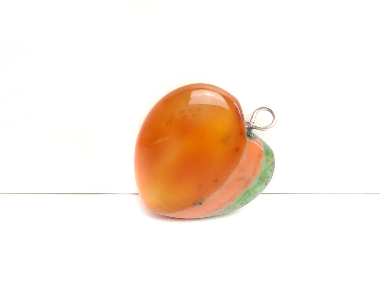 Anhänger Herz Drachanader Achat 23 x 20 x 7 mm, verschiedene Farben