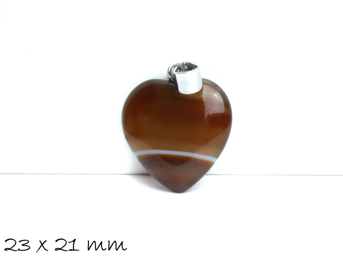 1 Stück Herz Anhänger Achat 23 x 21 mm, verschiedene Farben