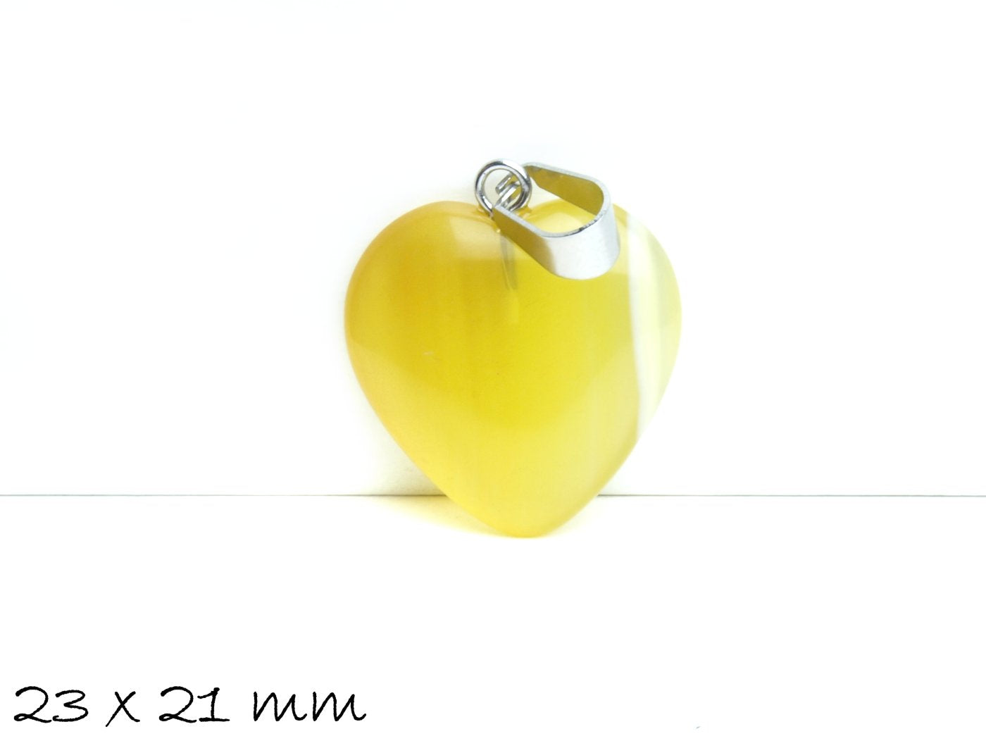1 Stück Herz Anhänger Achat 23 x 21 mm, verschiedene Farben