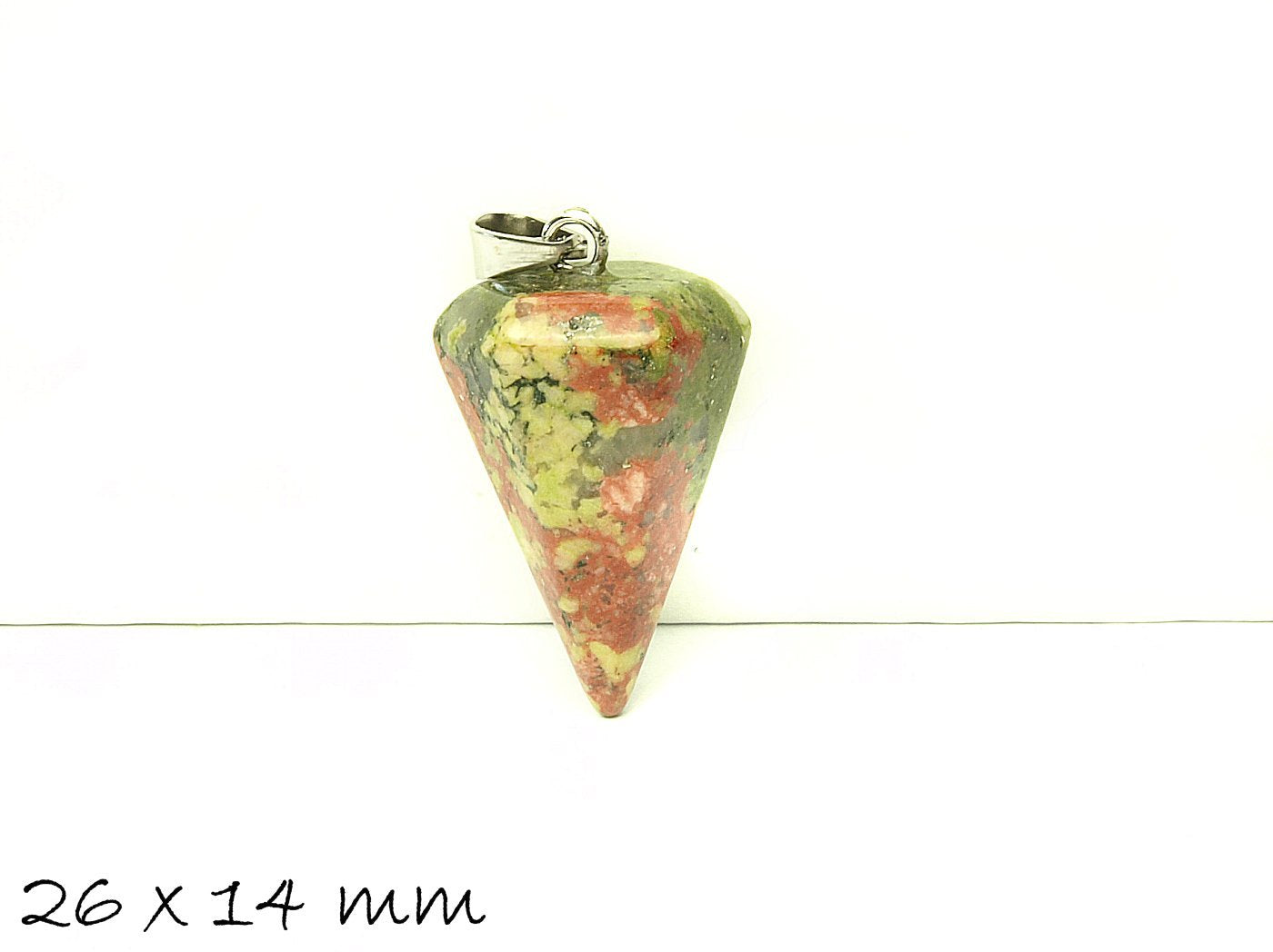 1 Anhänger Edelstein Anhänger, Kegel, Spitze, 26 x 14 mm, verschiedene Sorten