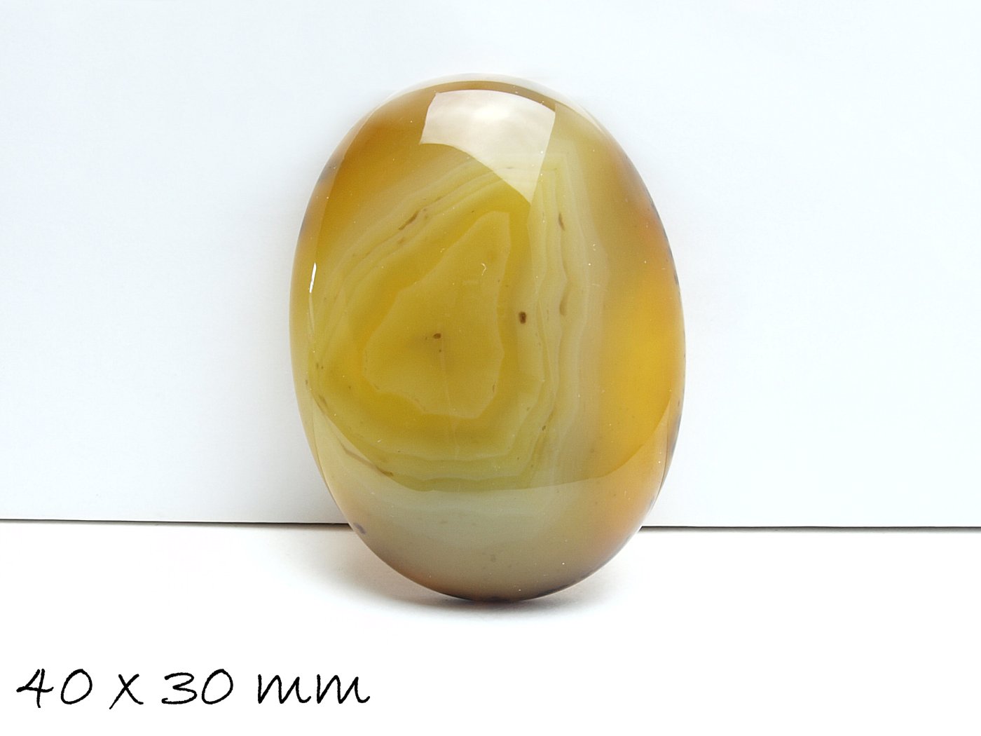 1 Edelstein Cabochon Achat 40 x 30 mm braun-gelb