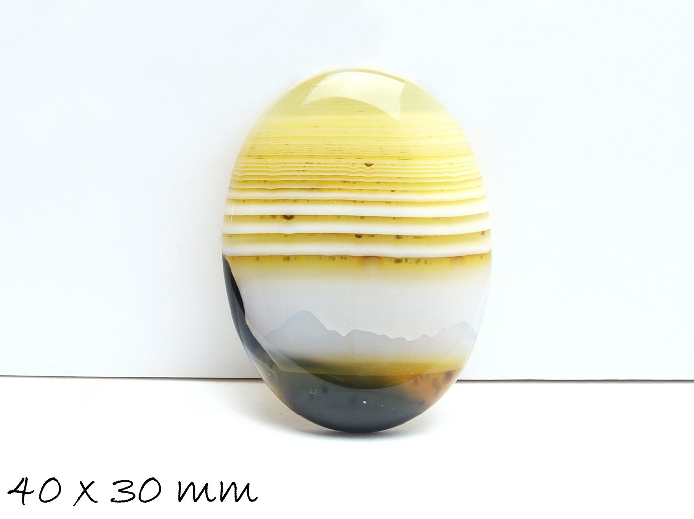 1 Edelstein Cabochon Achat 40 x 30 mm braun-gelb
