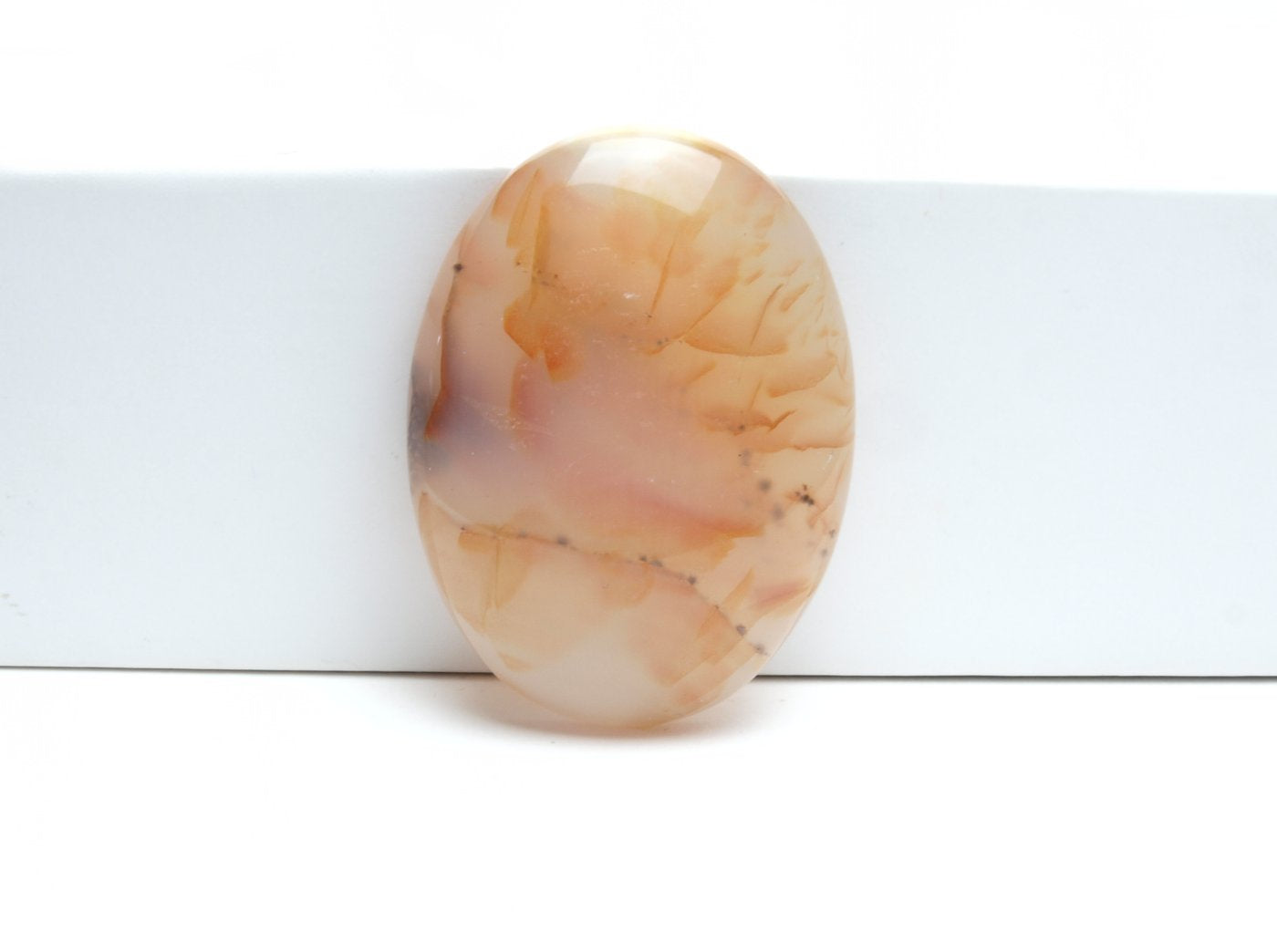 1 Edelstein Cabochons Achat, 40 x 30 mm, weiß