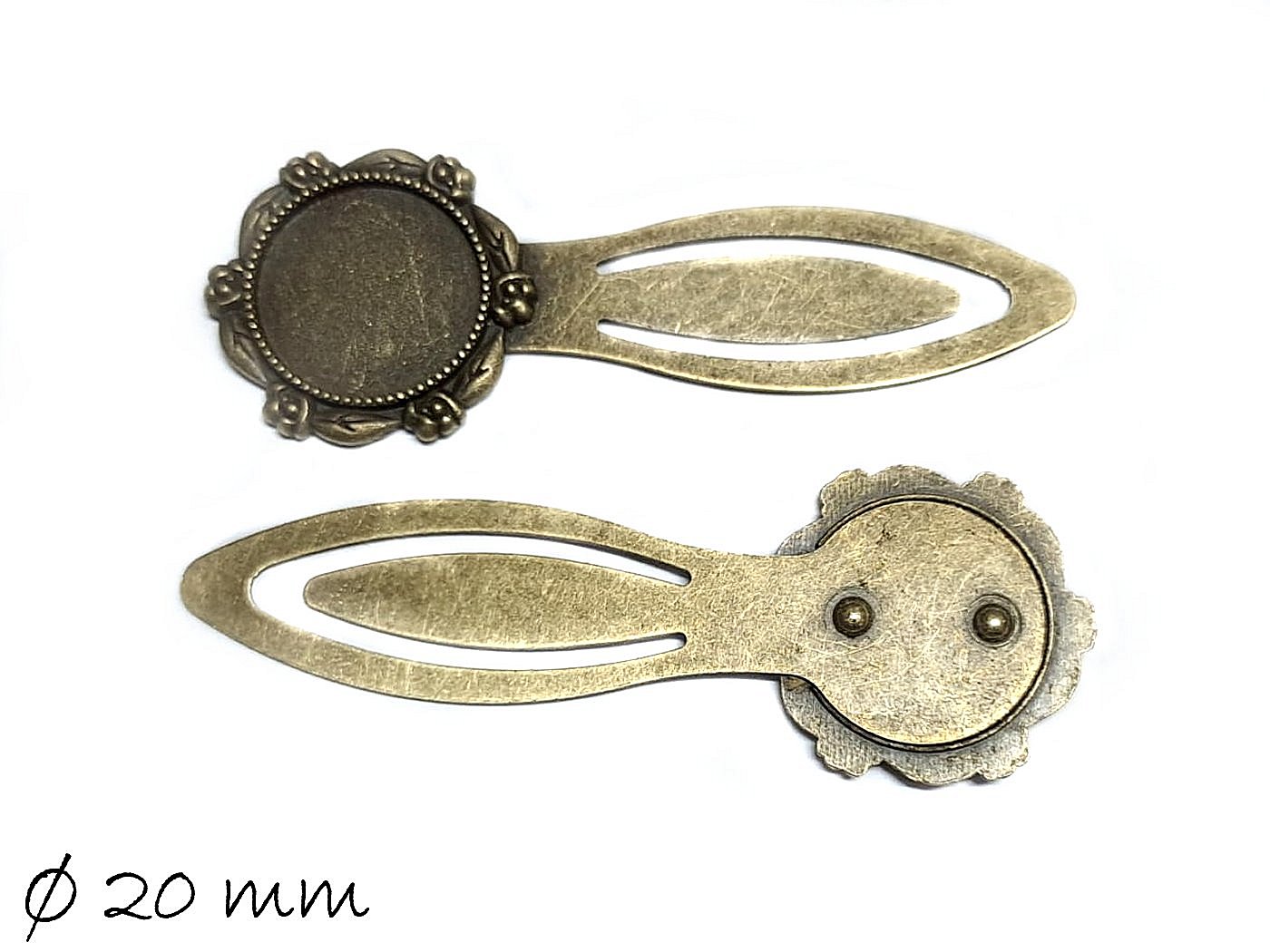 1 Stück Lesezeichen bronze Cabochon Fassung 20 mm