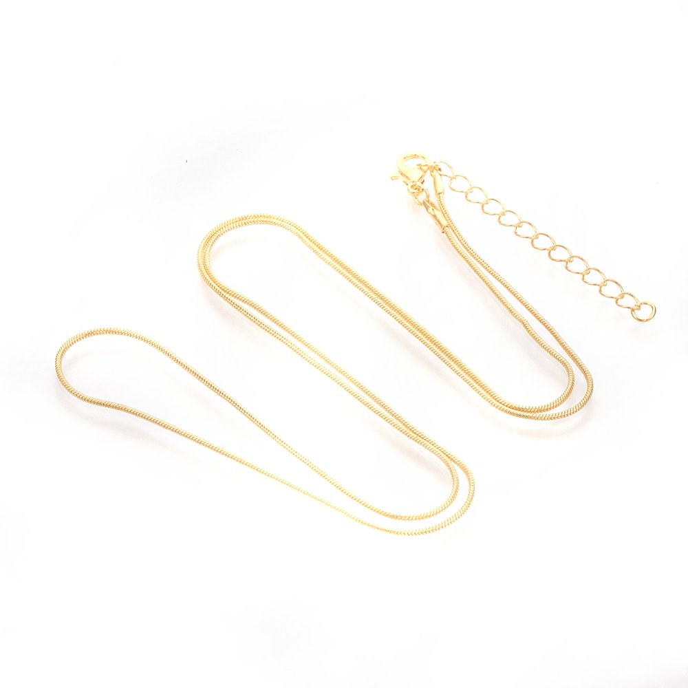 Fertige Schlangenkette , 60 cm, gold, Ø 1 mm