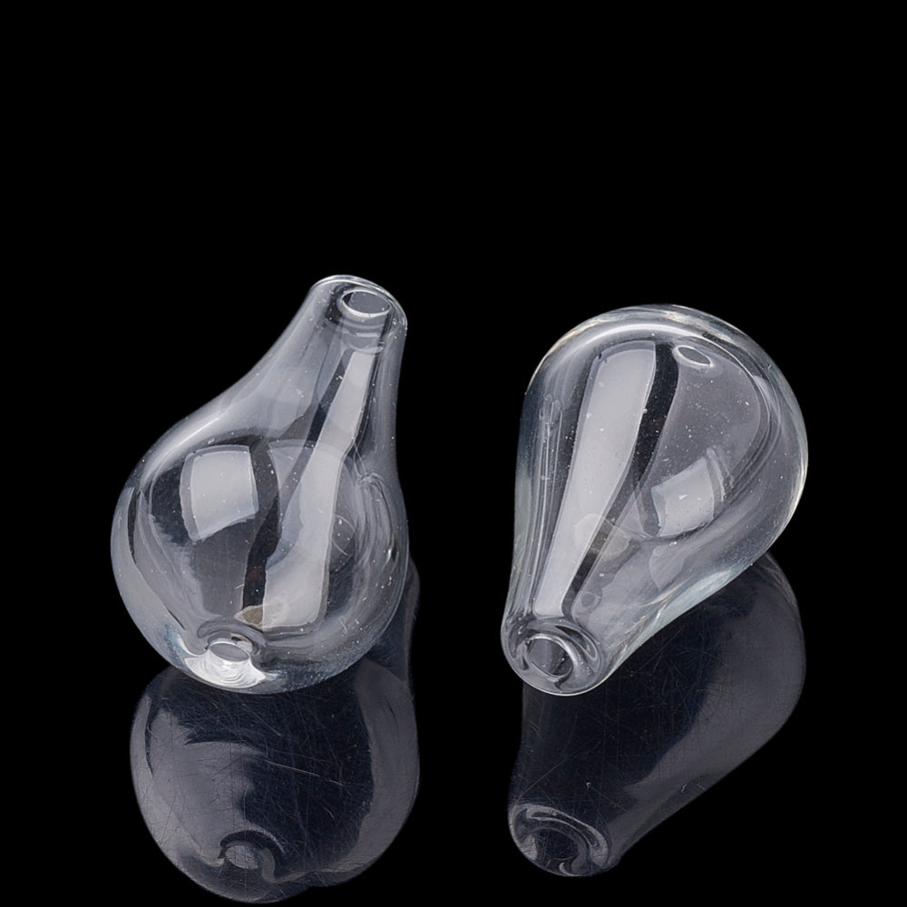 1 Stück Glasperle - Hohlperle klar Tropfen 25 x 17 mm