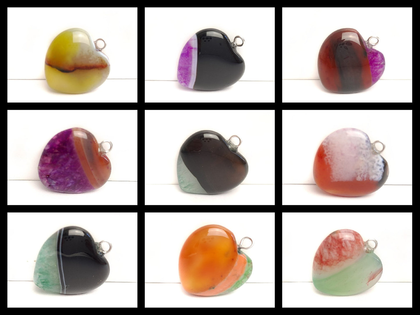 Anhänger Herz Drachanader Achat 23 x 20 x 7 mm, verschiedene Farben