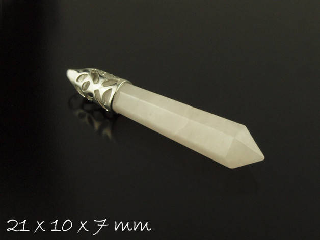 1 Anhänger Edelstein Rosenquarz 60 x 11 mm