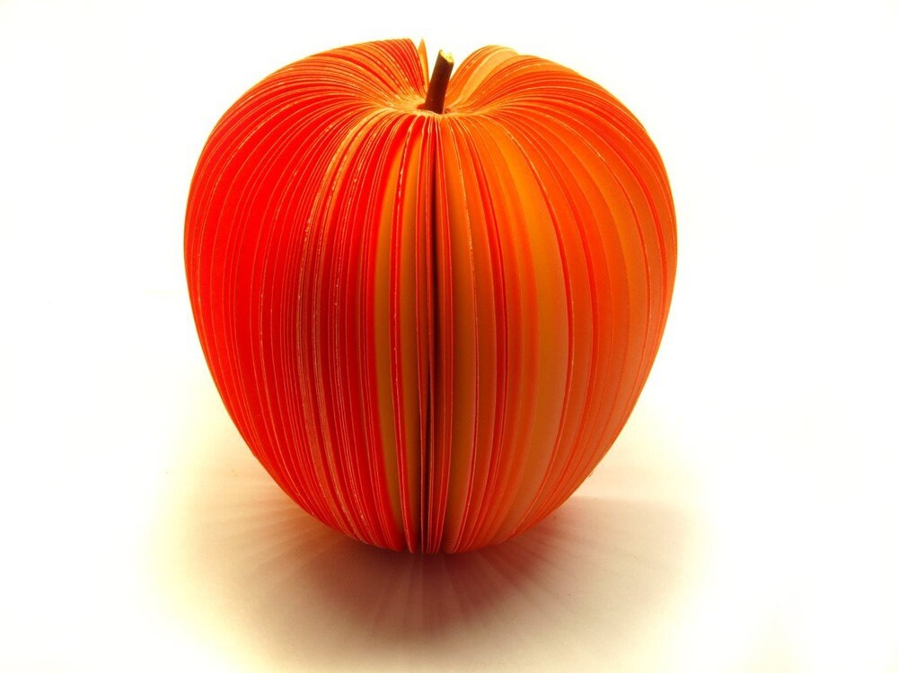 Notizblock Apfel rot 3D Obst Frucht rund Papier