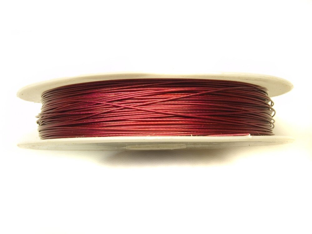 0,06EUR/m - 50 m Schmuckdraht 0,45 mm, dunkelrot