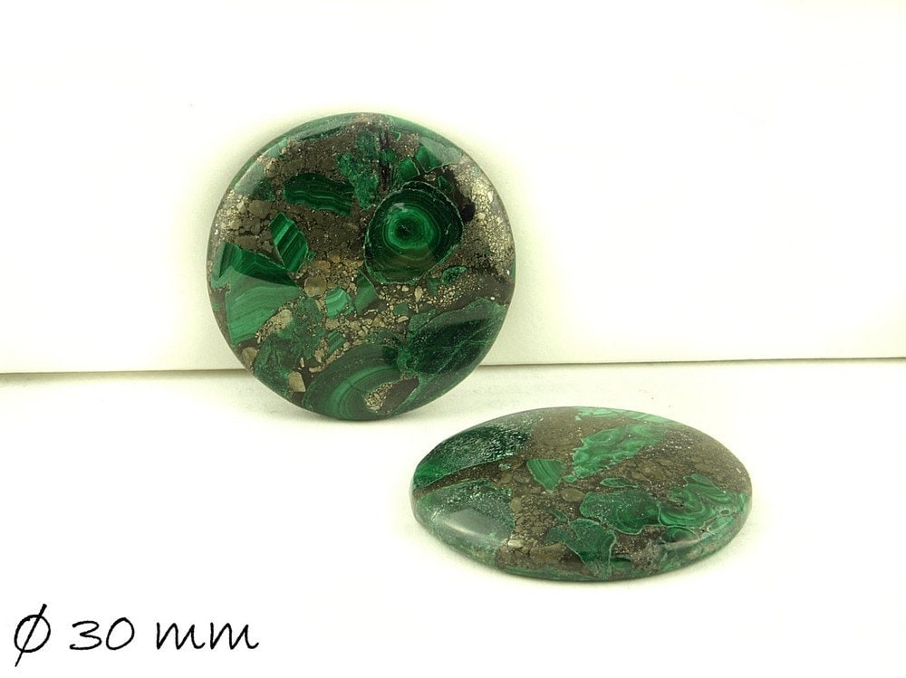1 Stück Edelstein Cabochon Regalit, 30 mm dunkelgrün
