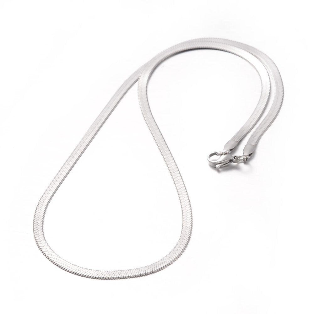 Fertige Schlangenkette Edelstahl, 45 cm lang, 3 x 0,6 mm