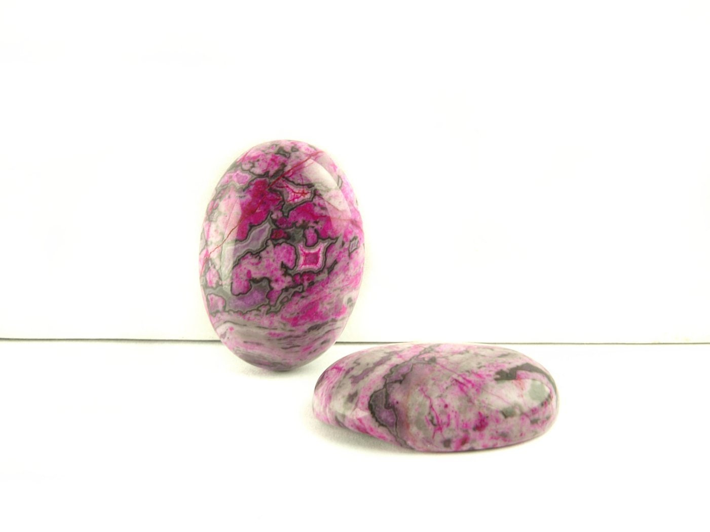 B- WARE - Edelstein Cabochon, Ripple-Jasper, 25 x 18 mm, verschiedene Farben