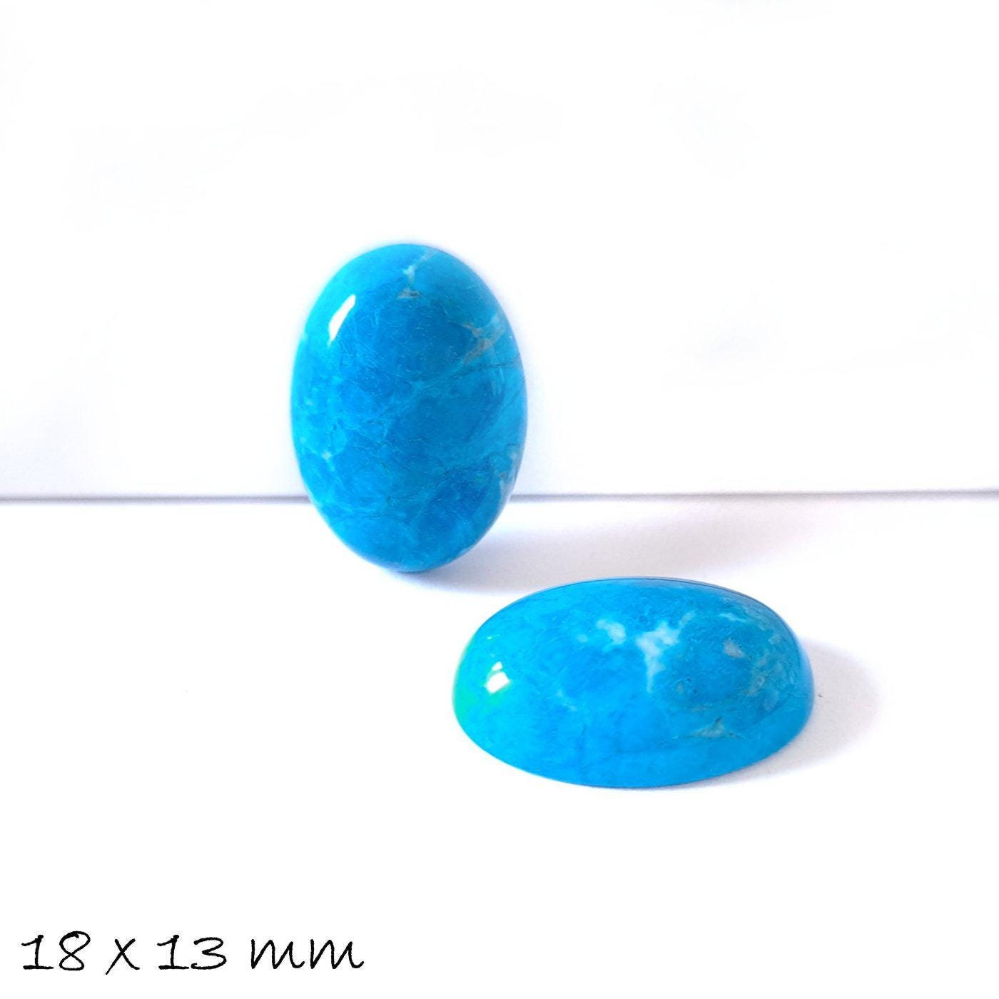 2 Stück Edelstein Cabochons, natürlicher Howlith, 18 x 13 mm, blau