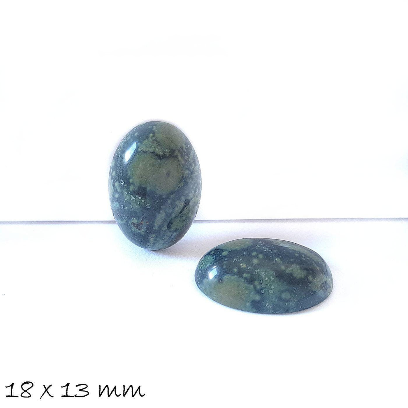 2 Stück Edelstein Cabochons, Kambaba Jasper, 18 x 13 mm