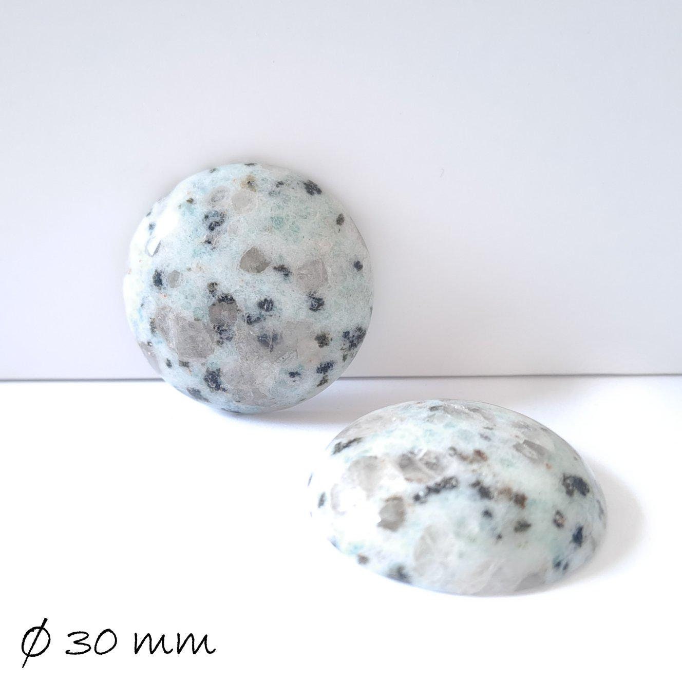 1 Stück Edelstein Cabochon, Sesam Jaspis (Jasper), Ø 30 mm