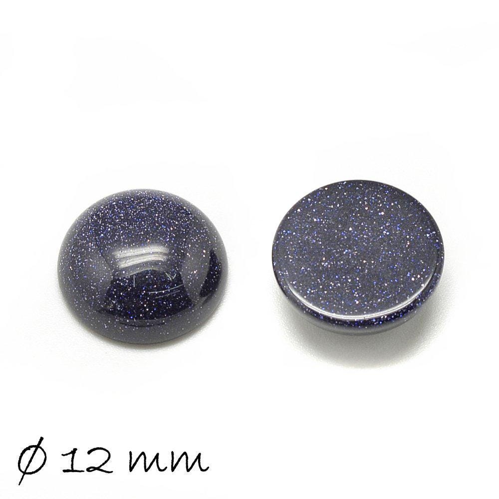 2 Stück Glascabochons, violetter Goldfluss, 12 mm