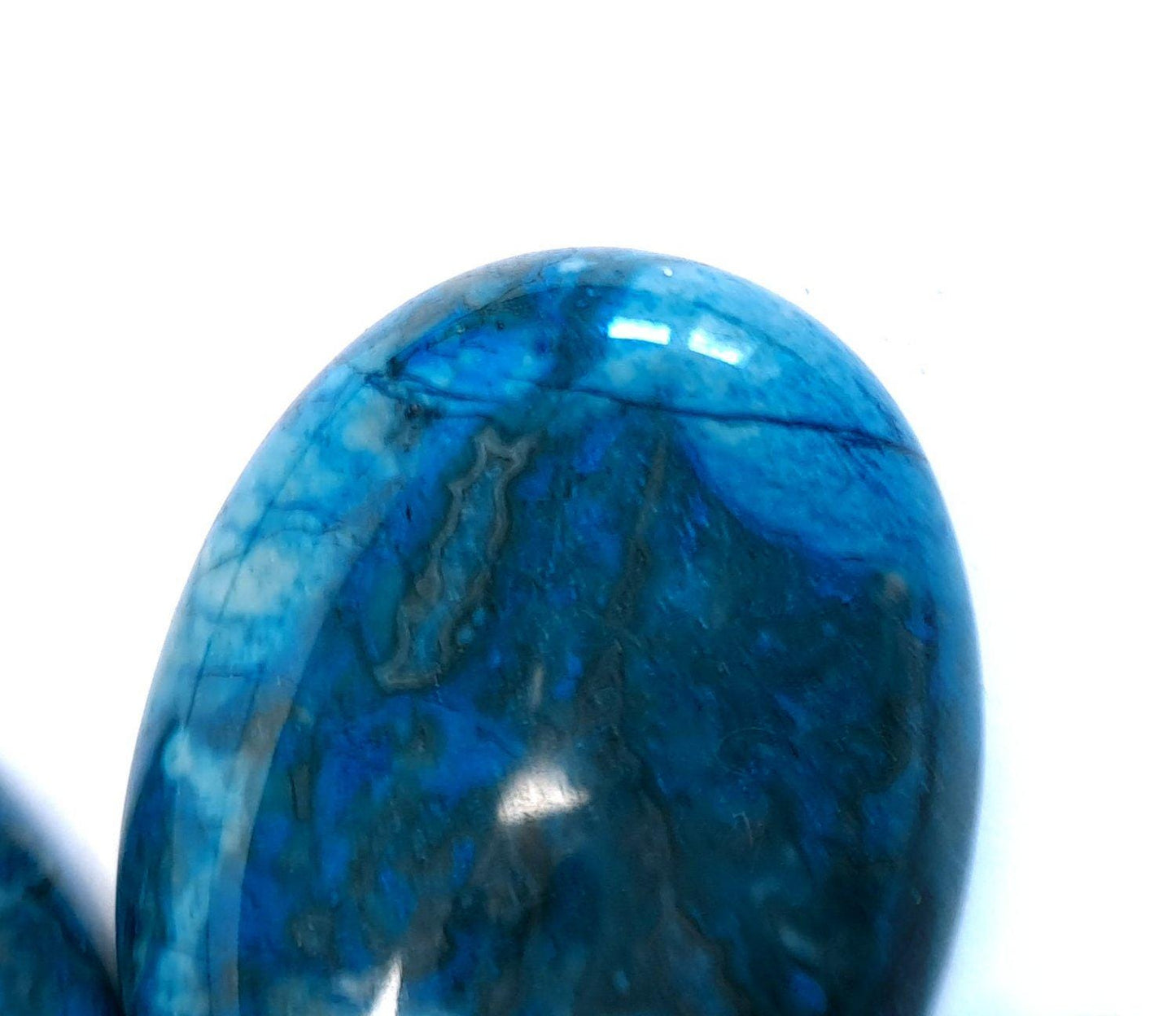 B- WARE - Edelstein Cabochon, Ripple-Jasper, 40 x 30 mm, blau