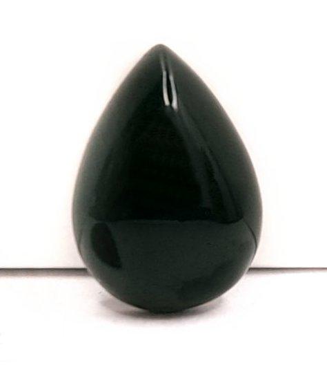 2 Stück Edelstein Tropfen-Cabochons, schwarzer Achat, 14 x 10 mm