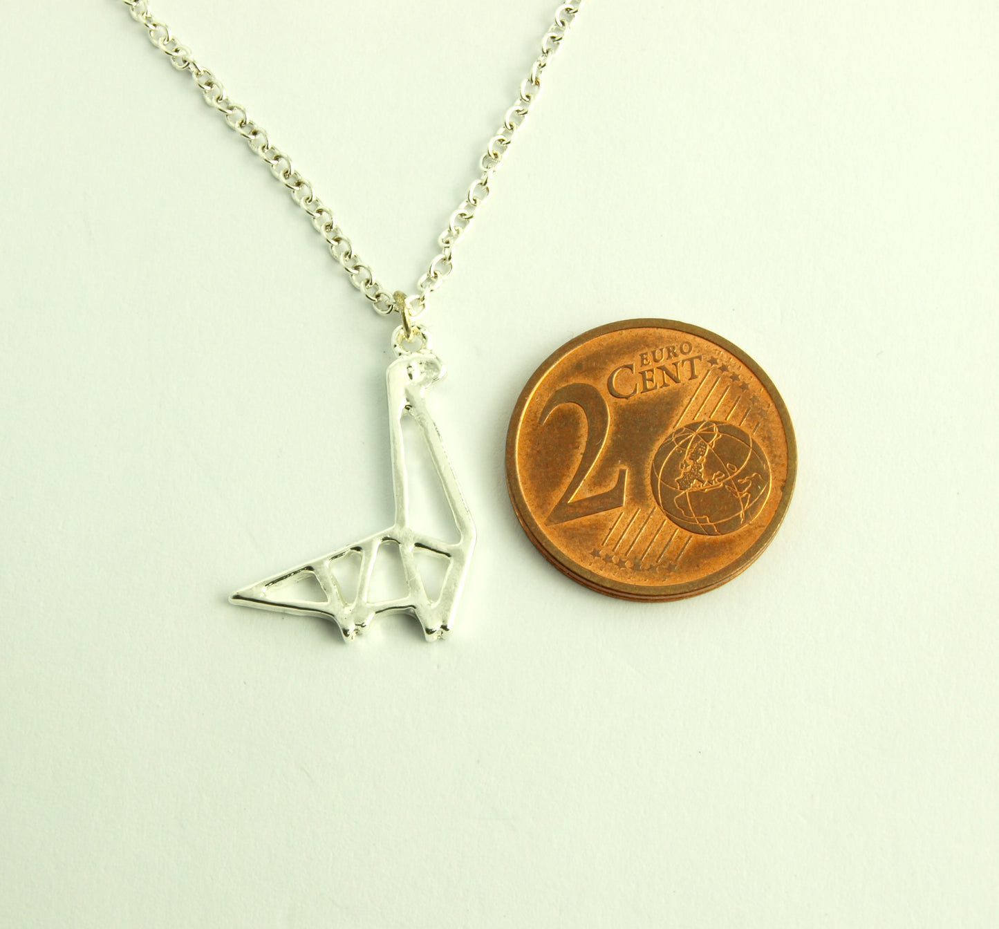 Kette Dino Anhänger silbern Origami versilbert Dinosaurier