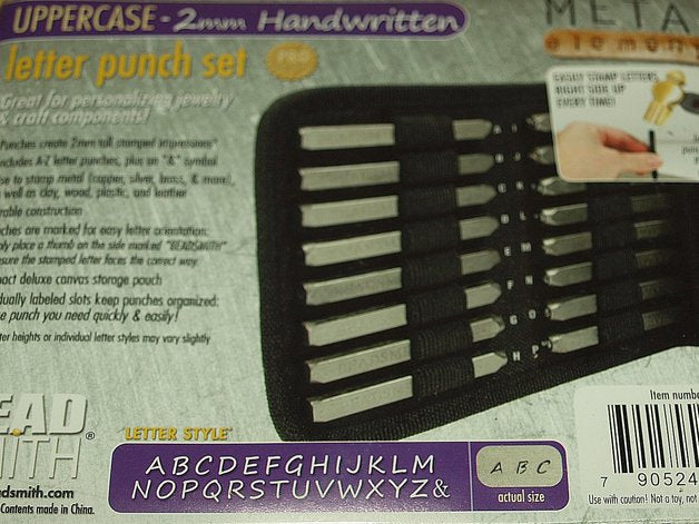1 Set Buchstaben Stempel Punze 2 mm Handwritten Uppercase Großbuchstaben