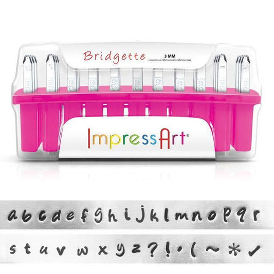1 Set Buchstaben Stempel ImpressArt 3mm BRIDGETTE Signature Kleinbuchstaben