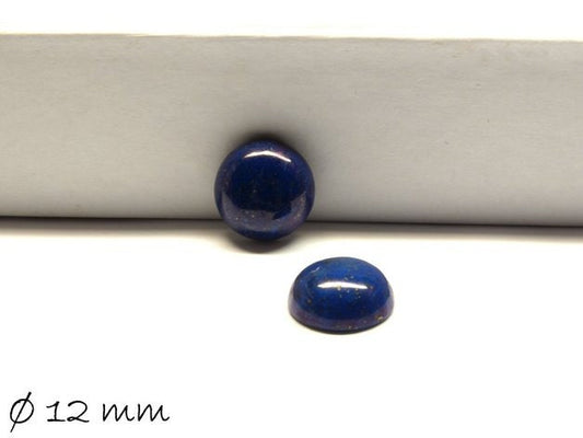 2 Stück Edelstein Cabochons, Lapis Lazuli, 12 mm