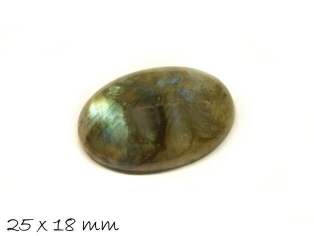 1 Stück ovaler Edelstein Cabochon, Labradorit, 25 x 18 mm
