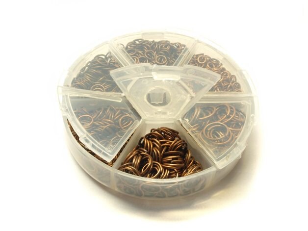 1 Box Biegeringe (Spaltringe) kupfer, Ø 4 - 10 mm