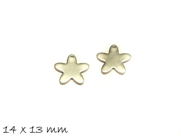 10 Stück Anhänger Blume Edelstahl Stempel Plättchen
