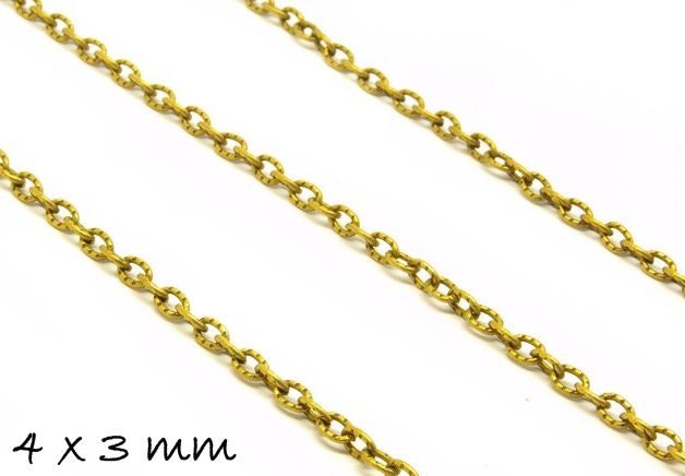 0,96EUR/m - 5 m Ankerkette - Gliederkette bronze 4 x 3 mm
