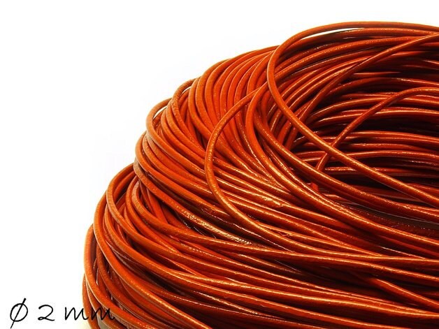 0,70EUR/m - 5 m Lederband, rotbraun, Ø 2 mm