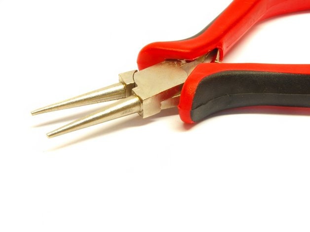 1 Stück Rundzange Schmuckzange, silber-rot