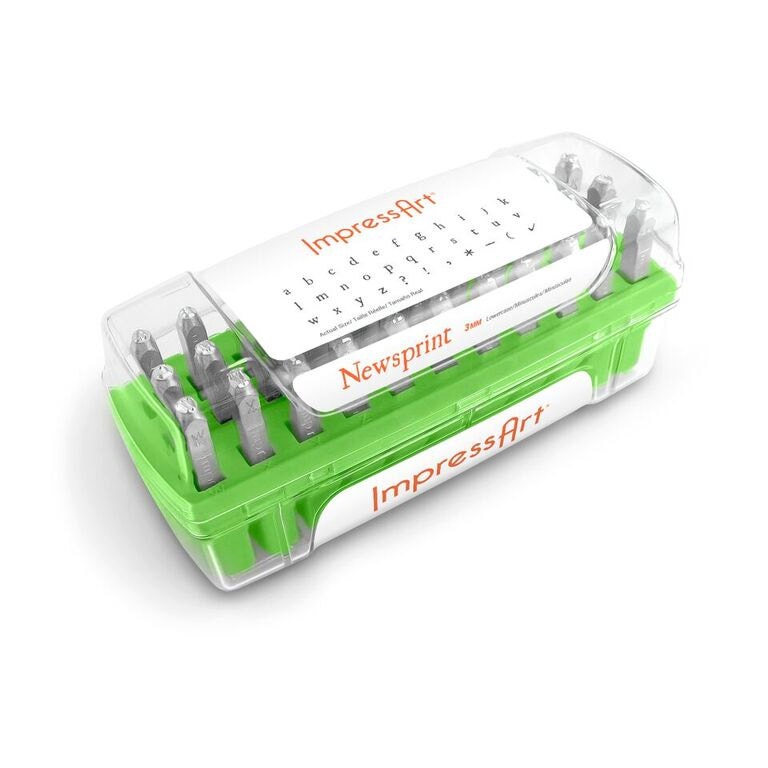 1 Set Buchstaben Stempel ImpressArt 3mm Newsprint Lowercase Kleinbuchstaben