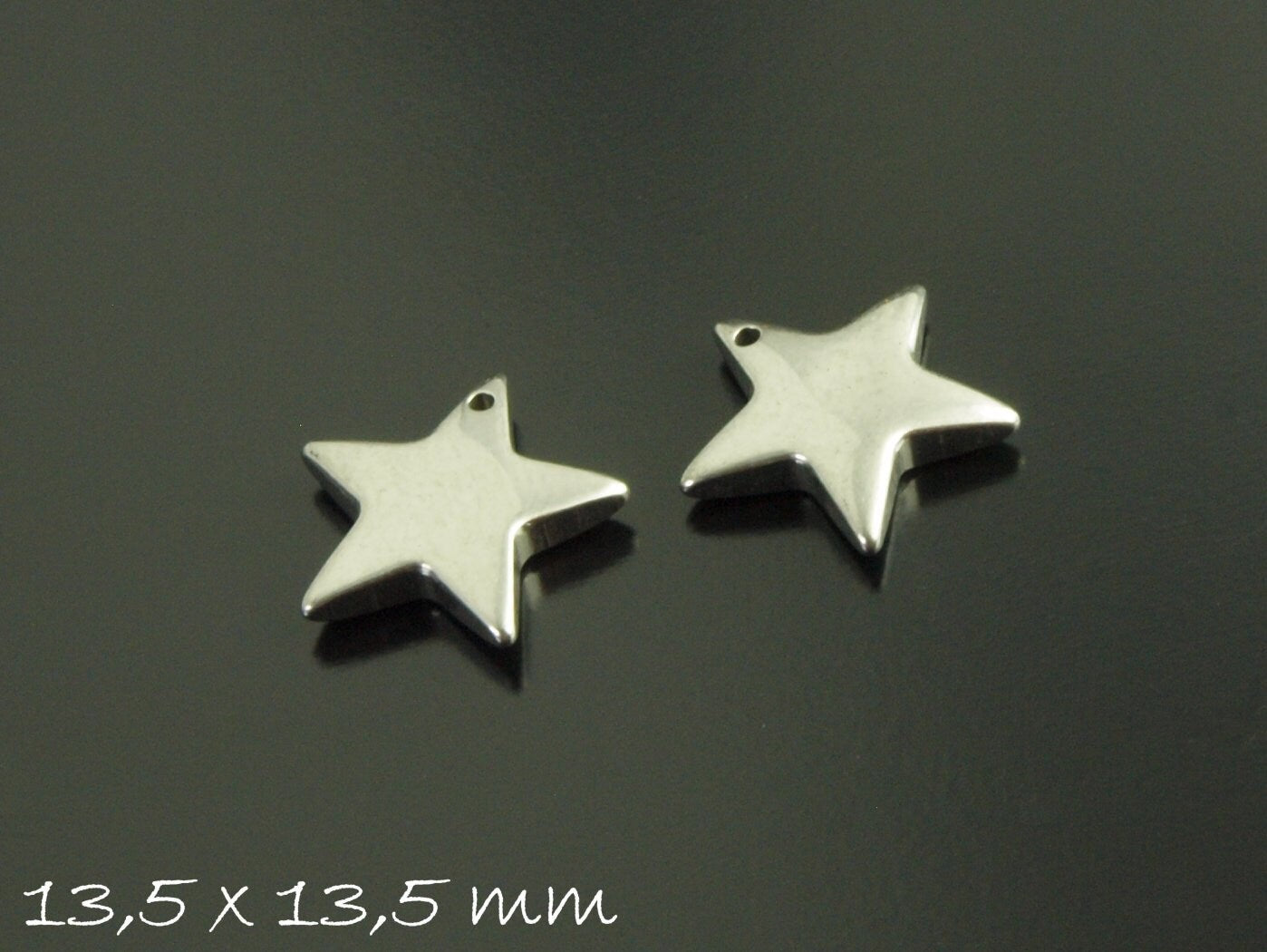 10 Stück Anhänger Stern Edelstahl Stempel Plättchen