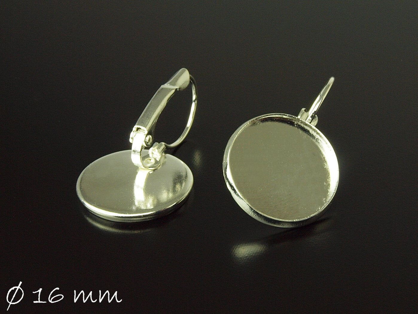 4 stück Brisuren silber für 16 mm Cabochon