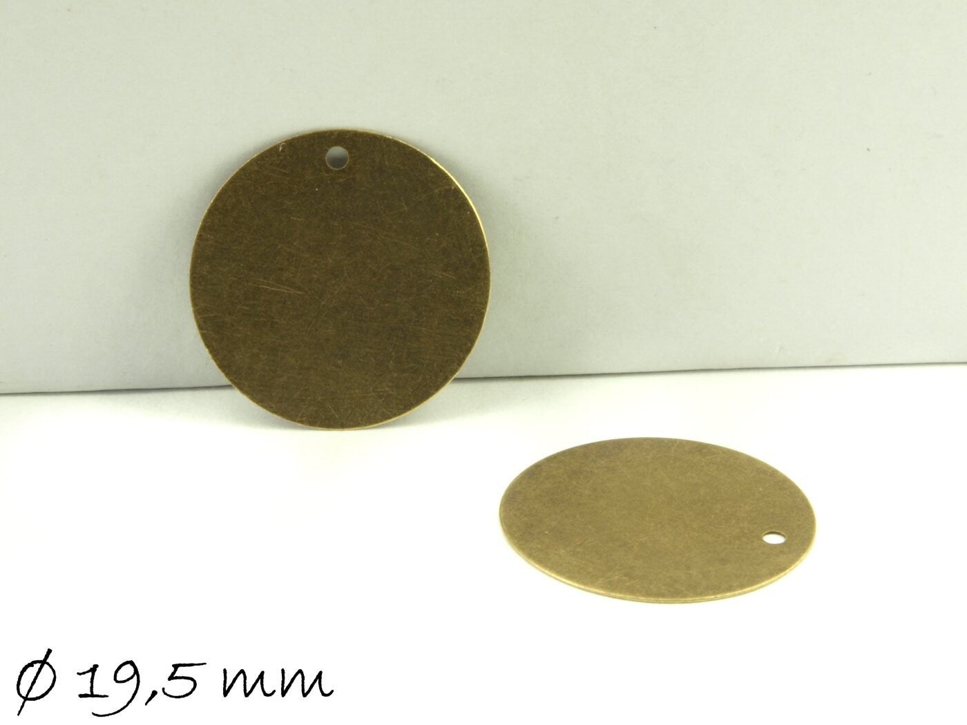 6 Stück Anhänger Stempel Plättchen bronze Ø 19,5 mm