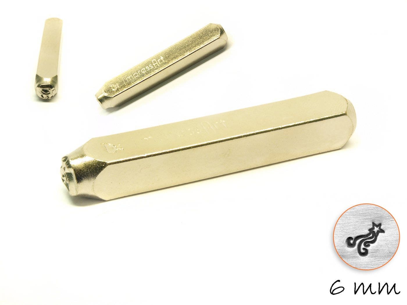 1 Design Stempel Sternschnuppe Star Schlagstempel 6mm