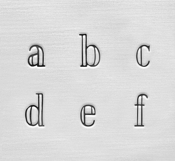 1 Set Buchstaben Stempel ImpressArt 3 mm Arcadia Lowercase Kleinbuchstaben