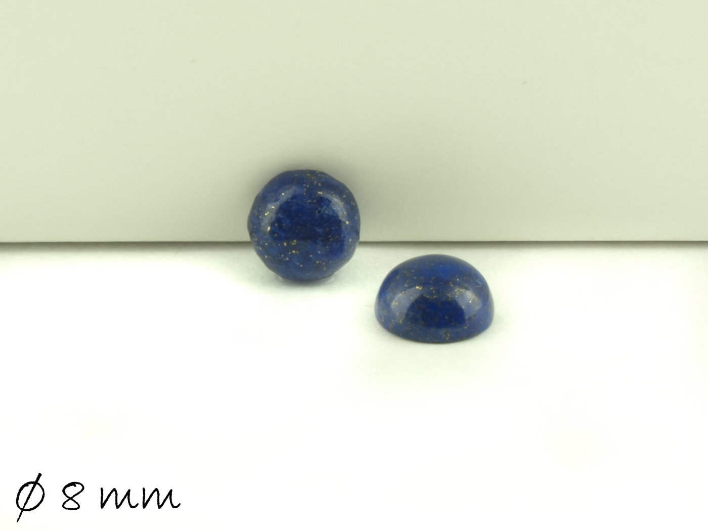 2 Stück Edelstein Cabochons, Lapis Lazuli , Ø 8 mm