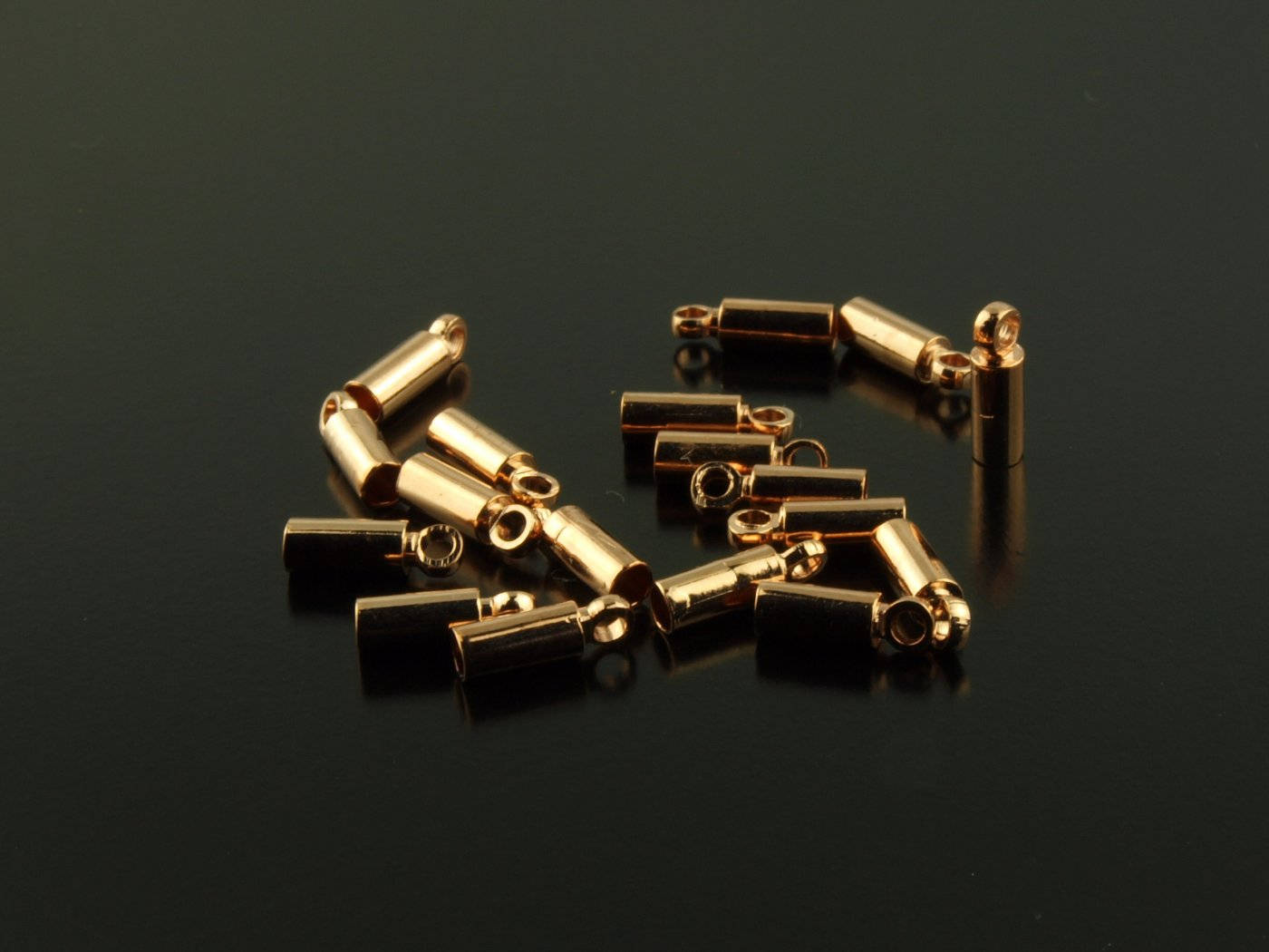 20 Stück Endkappen rosegold 8 x 2,5 mm (f. 2mm Band)